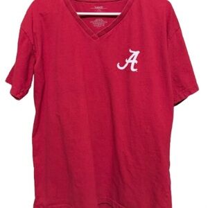 Alabama Crimson V-Neck Short Sleeve Tee